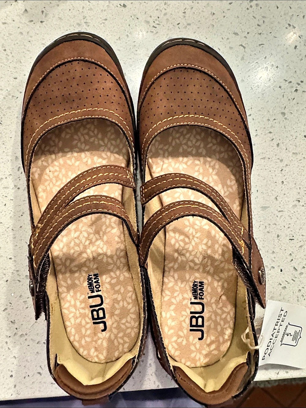 JBU Fawn Mary Jane Brown Comfort Flats